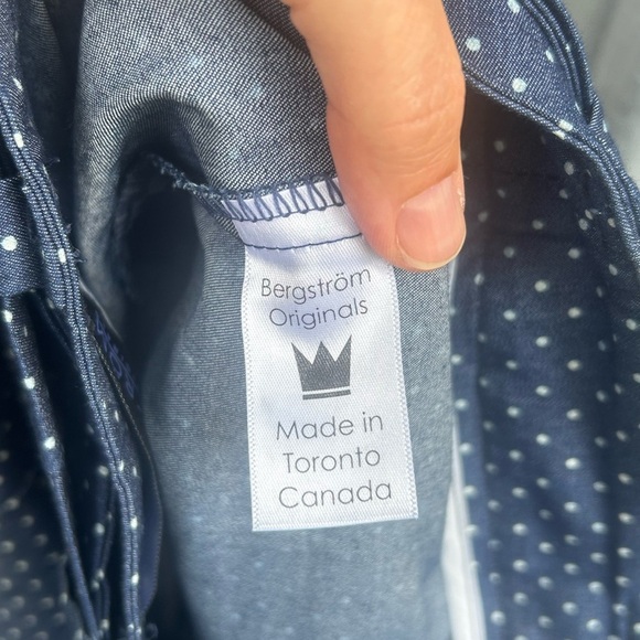 Bergstrom wide leg blue polka dot tie trouser, size 8 - Picture 6 of 10